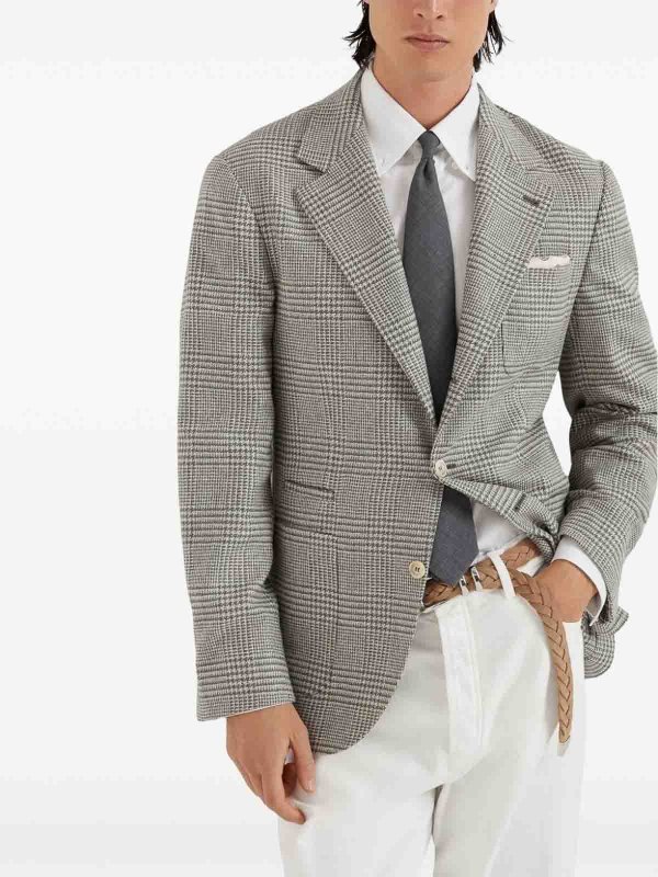 BRUNELLO CUCINELLI: blazers online - Deconstructed Blazer With Patch Pockets