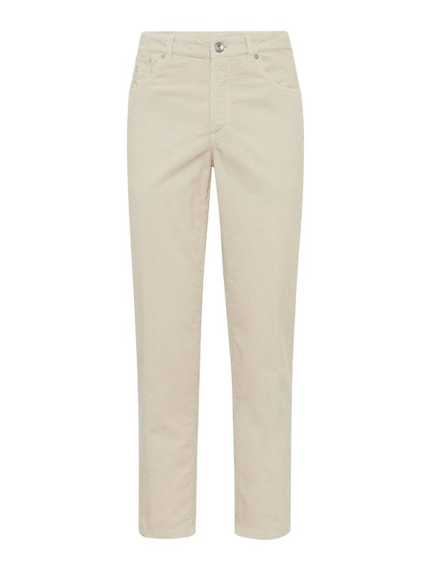 BRUNELLO CUCINELLI: カジュアルトラウザー - カジュアルパンツ - 白