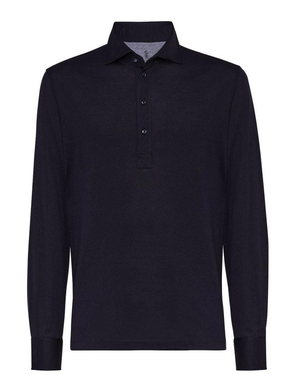 BRUNELLO CUCINELLI: ポロシャツ - ポロシャツ - ダークブルー