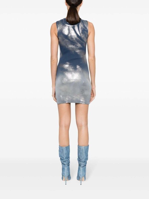 The Best Shops DIESEL: short dresses - Short Knit Dress With Metallic Effects