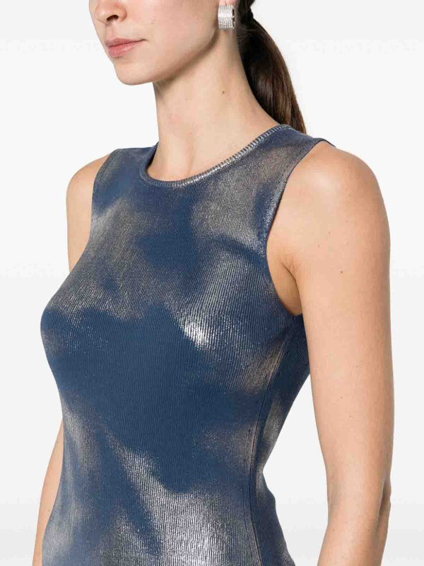 Short Knit Dress With Metallic Effects shop online: DIESEL