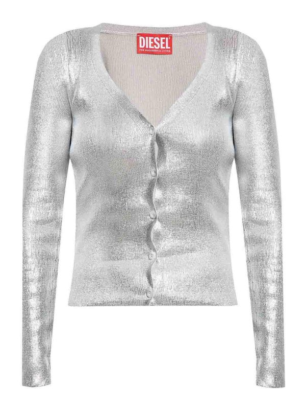 DIESEL: カーディガン - カーディガン - 銀