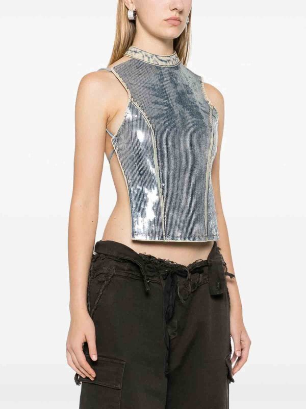 The Best Shops DIESEL: Tops und Tank Tops - Top - Dunkles Jeansblau