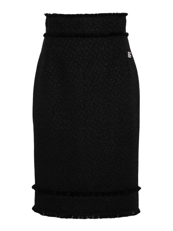 DOLCE & GABBANA: ニーレングススカート＆ミディ丈 - 膝丈/ミディスカート - 黒