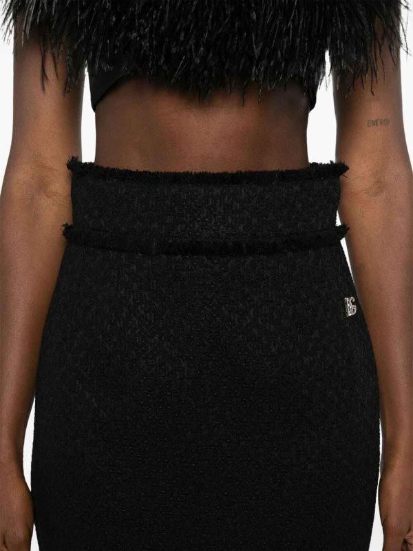 膝丈/ミディスカート - 黒 shop online: DOLCE & GABBANA