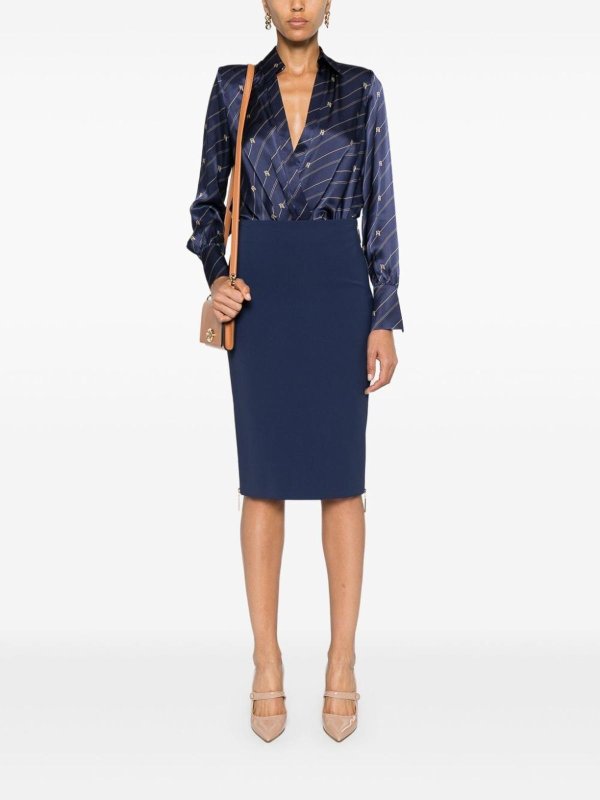 ELISABETTA FRANCHI: ニーレングススカート＆ミディ丈 online - 膝丈/ミディスカート - ダークブルー