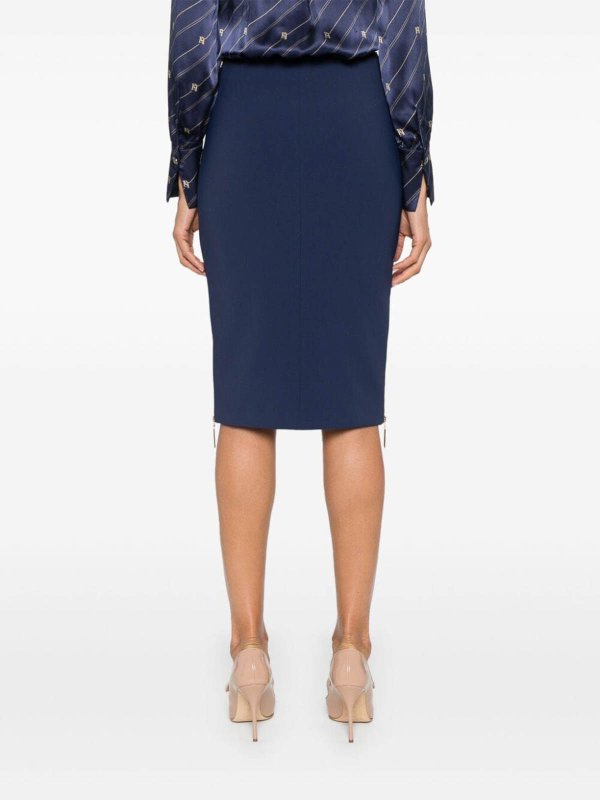 膝丈/ミディスカート - ダークブルー shop online: ELISABETTA FRANCHI