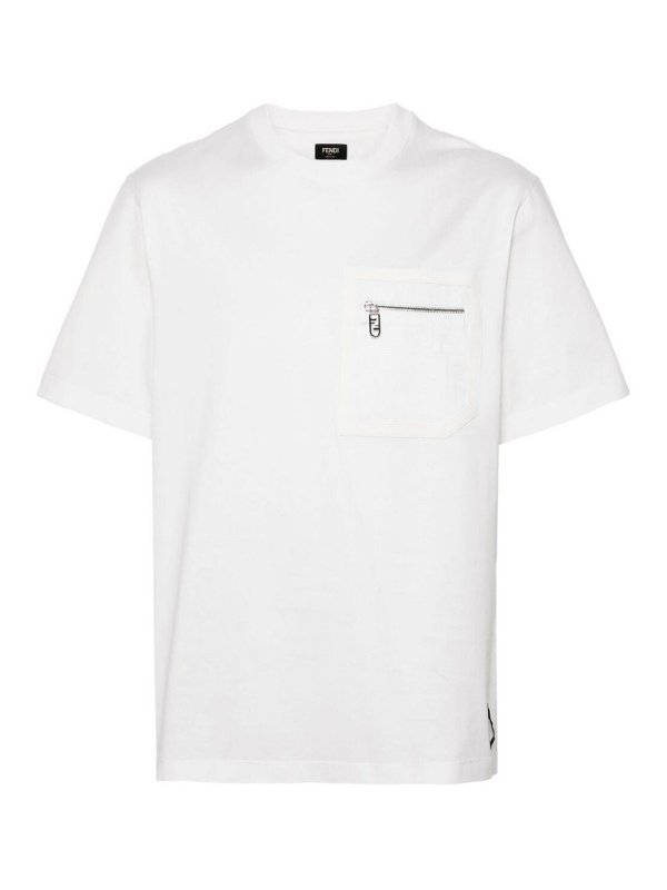 FENDI: t-shirts - `Ff` Pocket T-Shirt