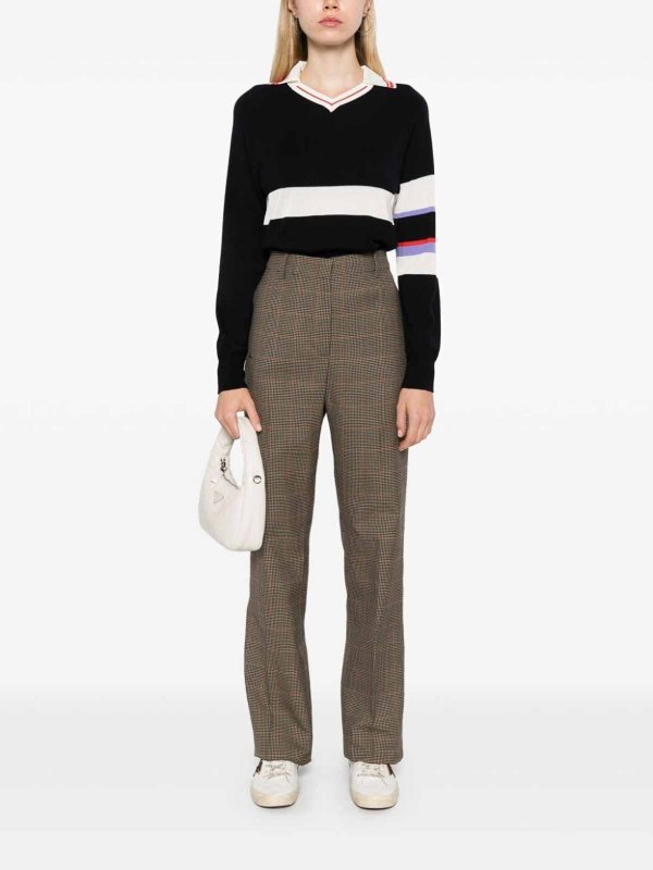 GOLDEN GOOSE: casual trousers online - Relaxed Pied De Poule Check Pants