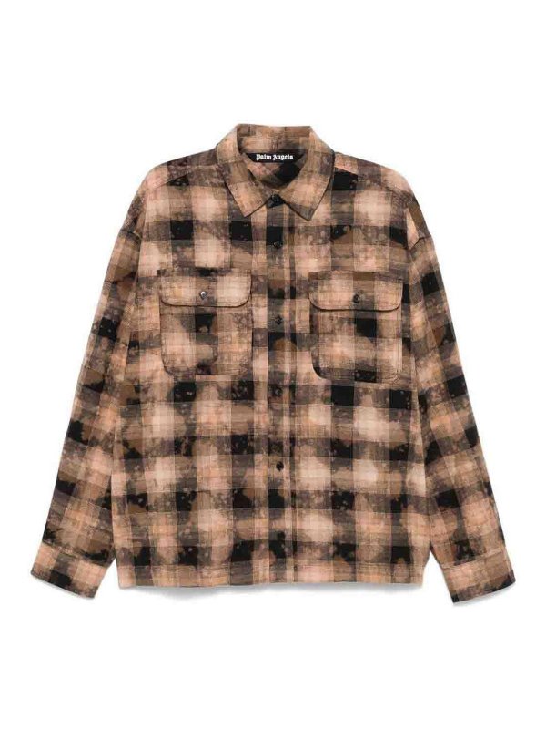Palm Angels: camicie - Camicia a quadri con logo
