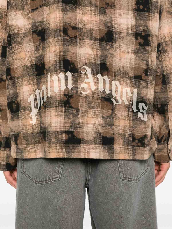 Palm Angels buy online Camicia a quadri con logo