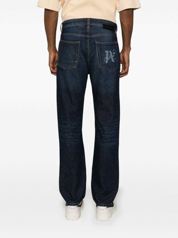 The Best Shops Palm Angels: bootcut jeans - `Midnight Monogram` 5-Pocket Jeans