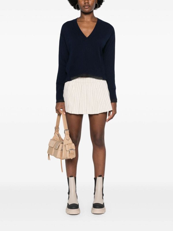 Pinko: Strickpullover mit Rundhalsausschnitt online - Rundhalspullover - Blau