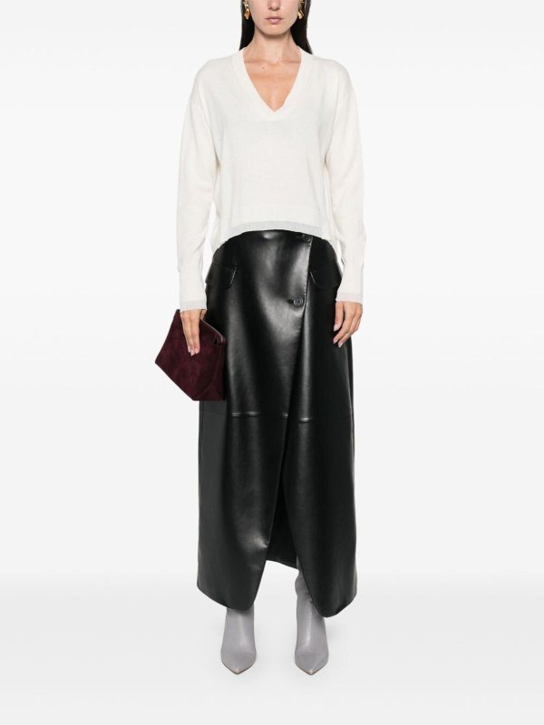 Pinko: Strickpullover mit Rundhalsausschnitt online - Rundhalspullover - Weiß