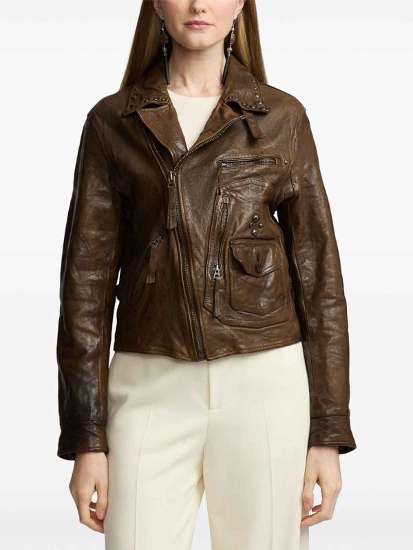The Best Shops POLO RALPH LAUREN: Lederjacke - Beige