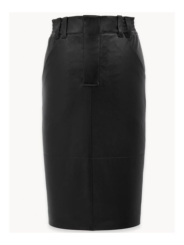 SAINT LAURENT: mini skirts - Leather Mini Skirt