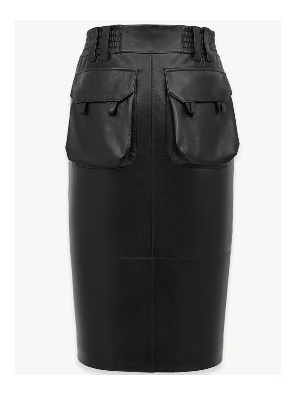 SAINT LAURENT: mini skirts online - Leather Mini Skirt