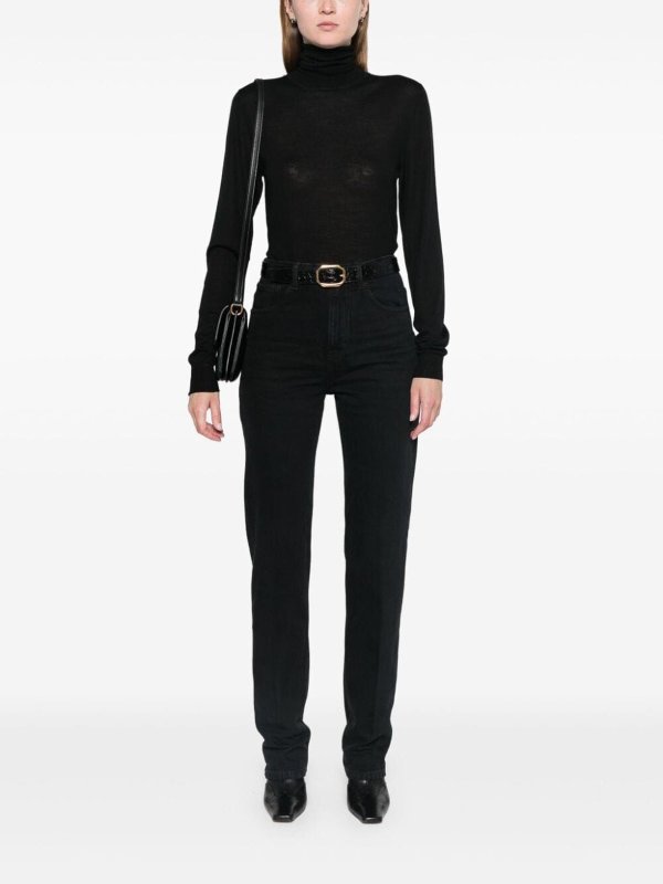 SAINT LAURENT: straight leg jeans online - Mid Rise Straight Jeans