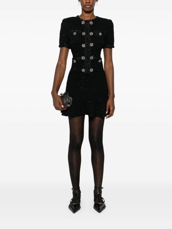 Self Portrait: short dresses online - Buttoned Knit Mini Dress