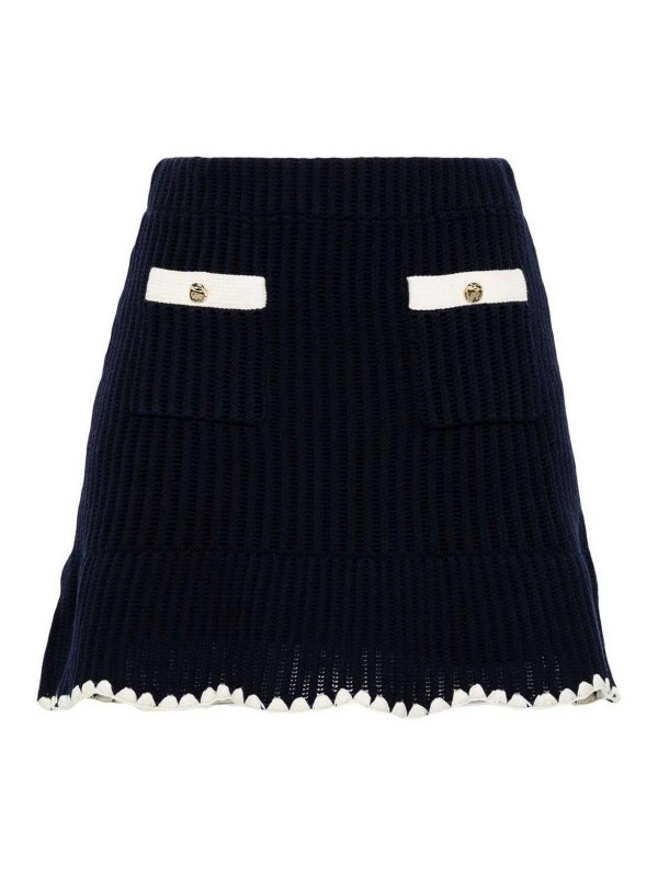 Self Portrait: mini skirts - Crochet Contrast Trim Mini Skirt