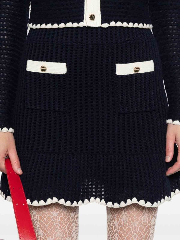 The Best Shops Self Portrait: mini skirts - Crochet Contrast Trim Mini Skirt