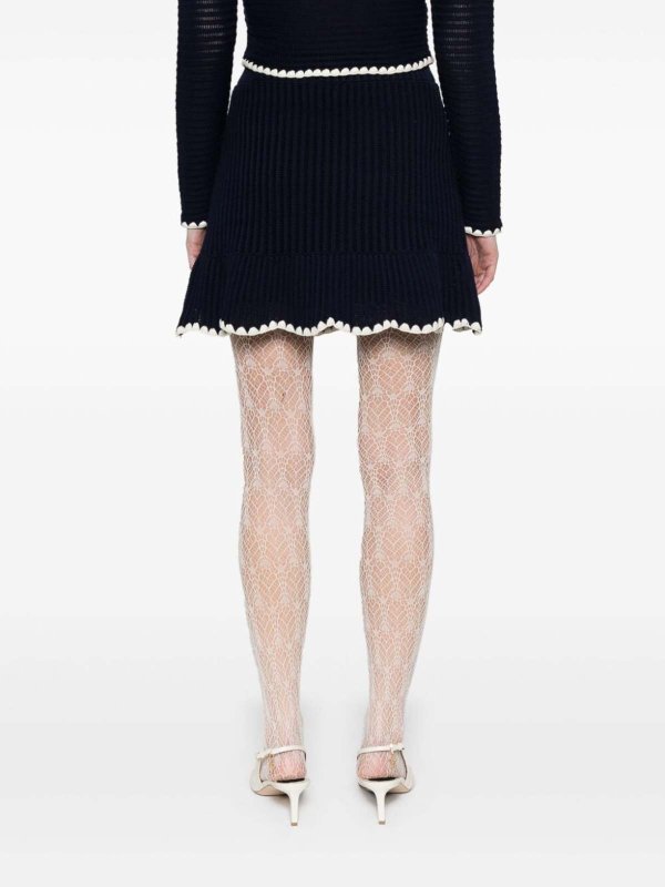 Crochet Contrast Trim Mini Skirt shop online: Self Portrait