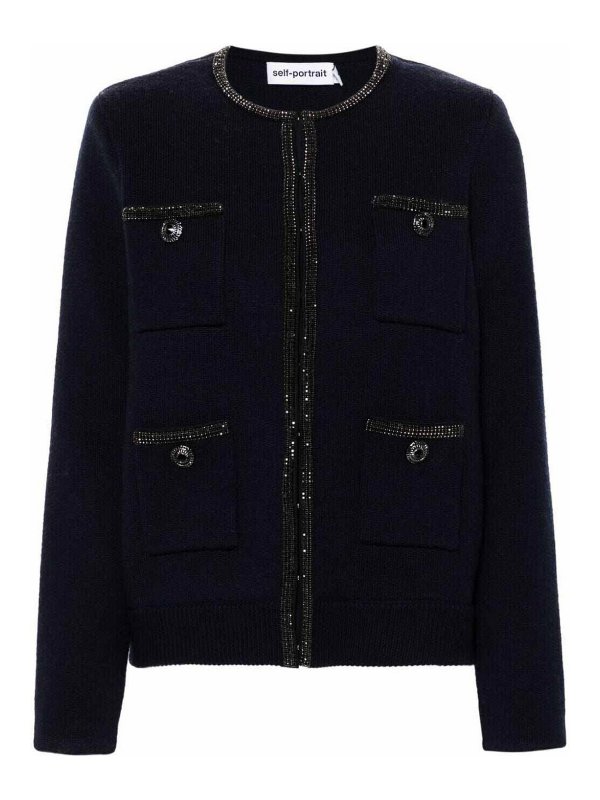 Self Portrait: cardigans - Embellished Knit Cardigan