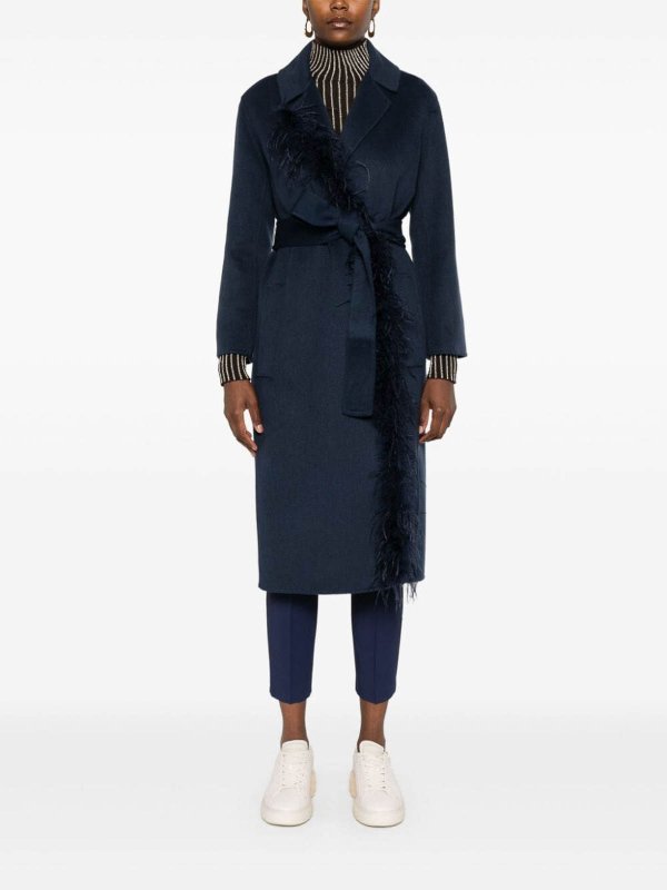 TWINSET: Manteaux au genou online - Manteau Au Genou - Bleu Foncé