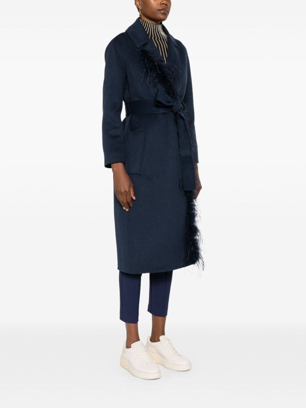 The Best Shops TWINSET: Manteaux au genou - Manteau Au Genou - Bleu Foncé