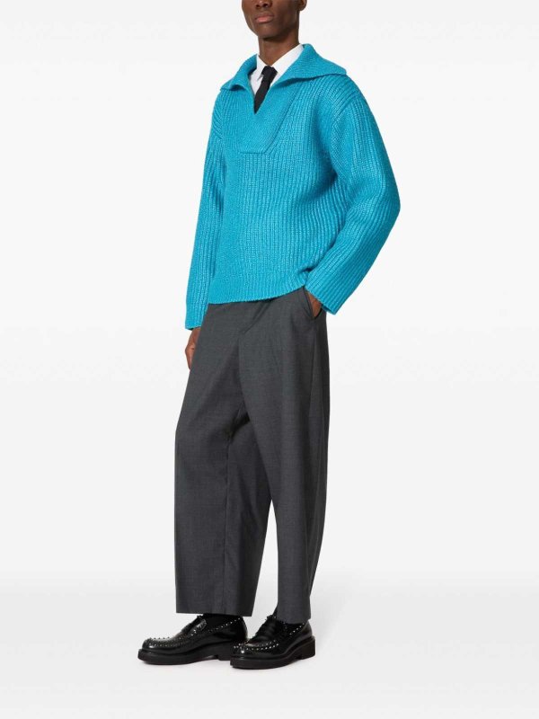 VALENTINO GARAVANI: Strickpullover mit Rundhalsausschnitt online - Rundhalspullover - Blau