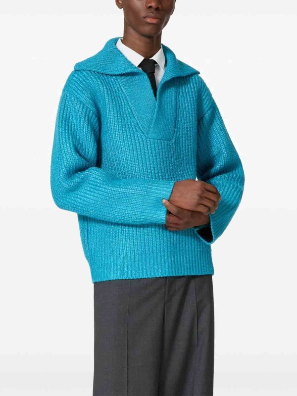 The Best Shops VALENTINO GARAVANI: Strickpullover mit Rundhalsausschnitt - Rundhalspullover - Blau