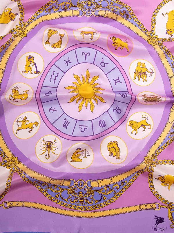 Silk Scarf With Zodiac Sign shop online: ELIOS