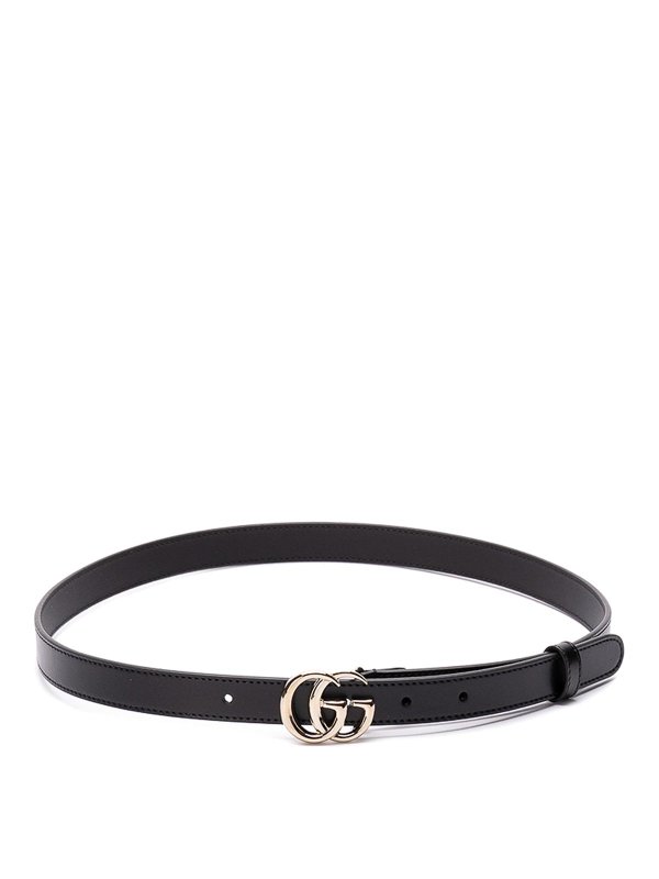GUCCI: belts - Thin Belt With `Double G` Buckle