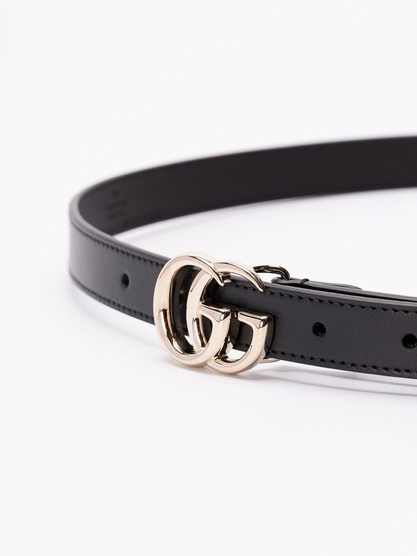 GUCCI: belts online - Thin Belt With `Double G` Buckle