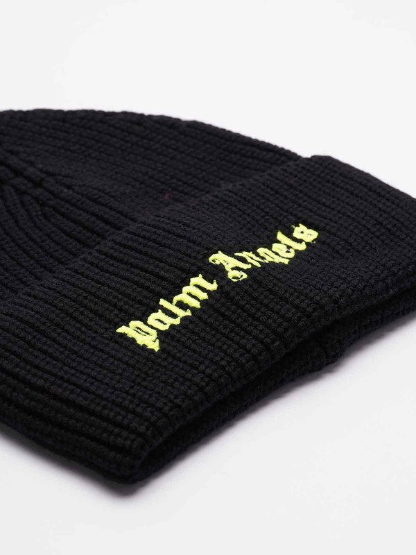 Palm Angels: beanies online - `Classic Logo` Ribbed Beanie
