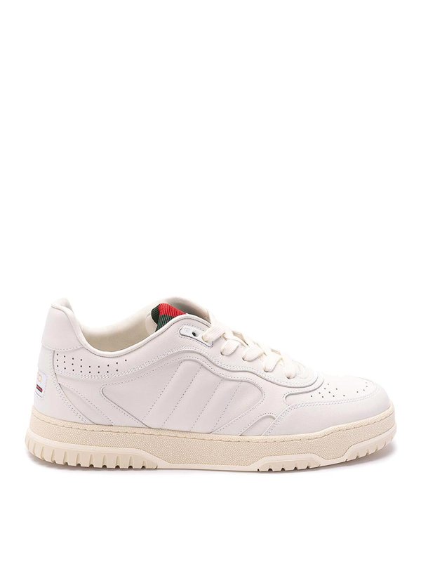 GUCCI: trainers - Leather `Re-Web` Sneakers