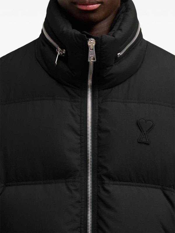 AMI PARIS: padded jackets online - Ami De Coeur Nylon Down Jacket