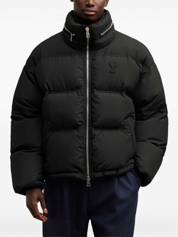 The Best Shops AMI PARIS: padded jackets - Ami De Coeur Nylon Down Jacket