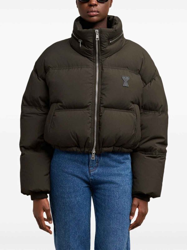 AMI PARIS: padded jackets online - Nylon Short Down Jacket