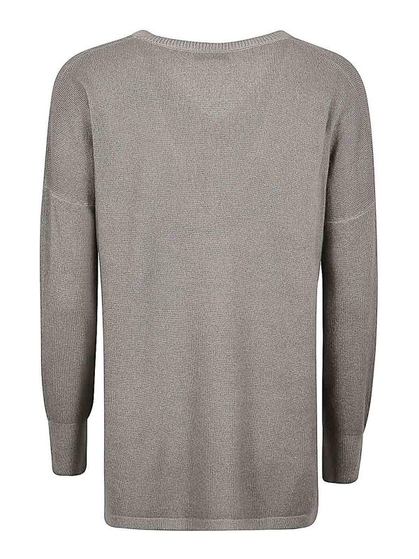 BASE: Suéteres con cuello pico online - Suéter Con Cuello De Pico - Gris