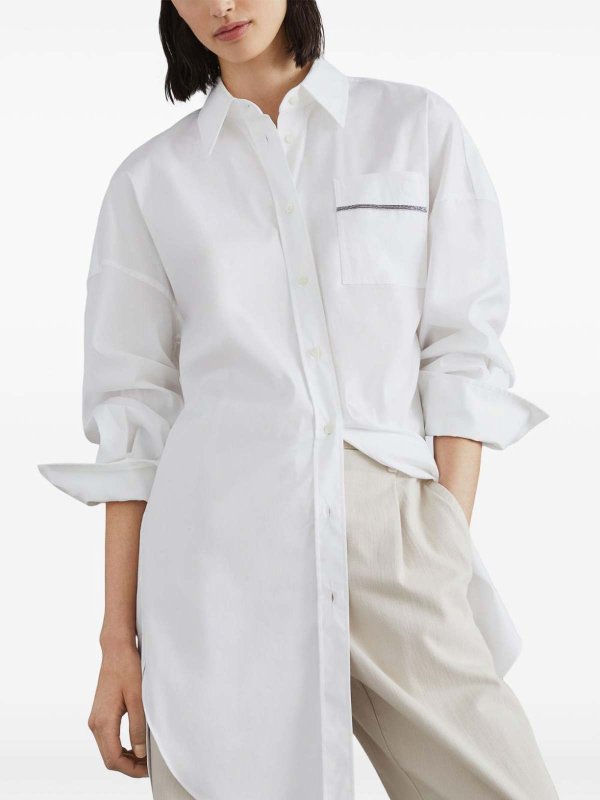 Brunello Cucinelli Cotton Shirt - White - Women|M0091ML916C159