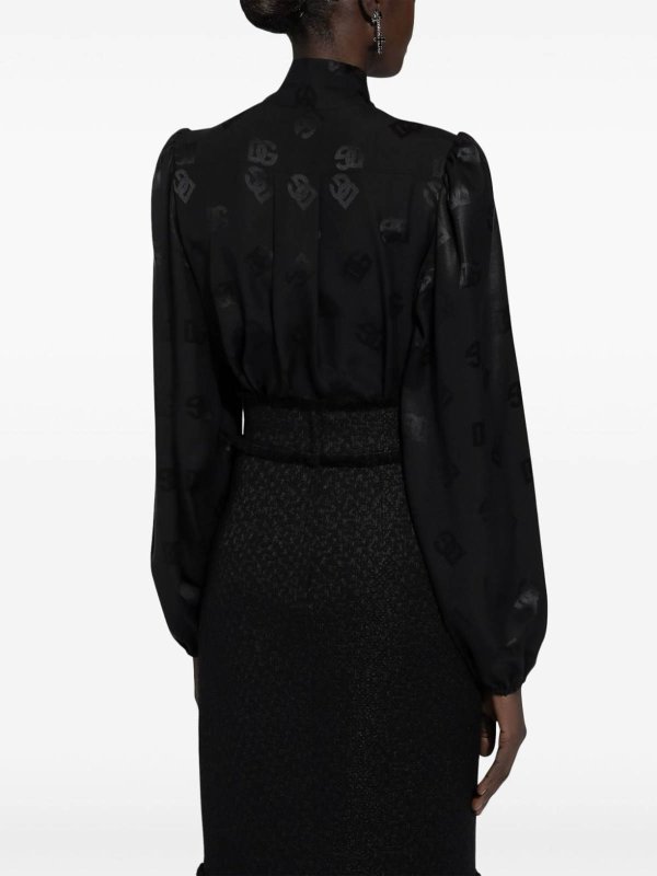 DOLCE & GABBANA: shirts online - Allover Logo Silk Shirt