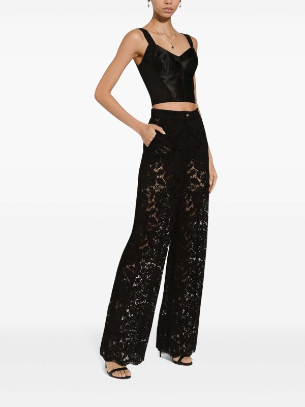 DOLCE & GABBANA buy online Lace Wide-Leg Trousers