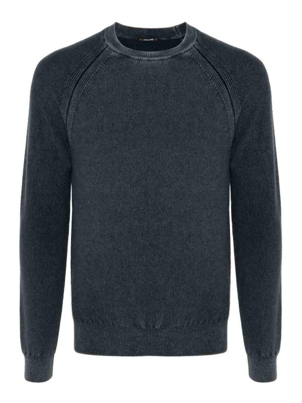 JACOB COHEN: Strickpullover mit Rundhalsausschnitt - Rundhalspullover - Blau