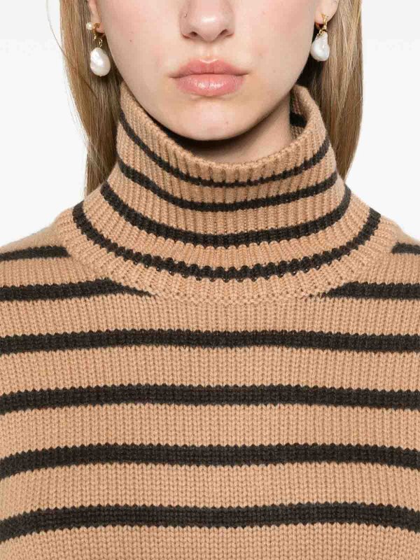 The Best Shops LISA YANG: Strickpullover mit Rundhalsausschnitt - Rundhalspullover - Beige