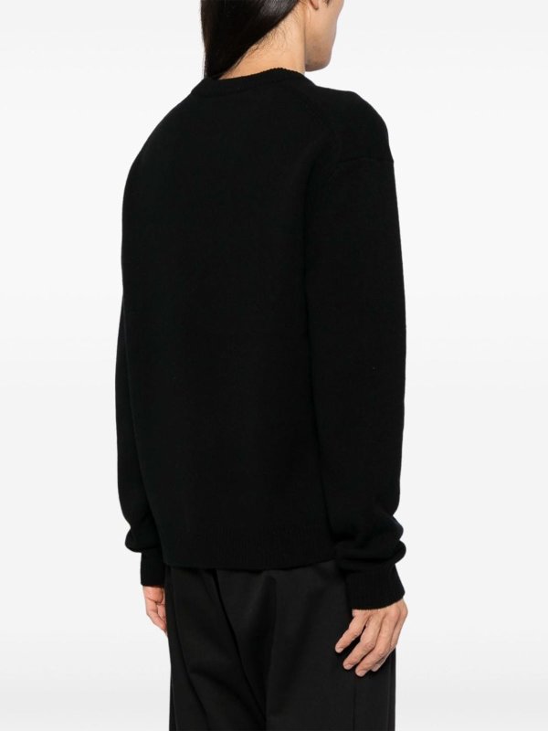 MAISON KITSUNÉ: crew necks online - Fox Head Wool Jumper