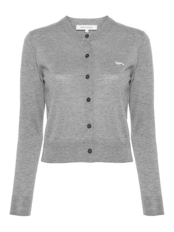 MAISON KITSUNÉ: Cardigans - Cardigan - Gris