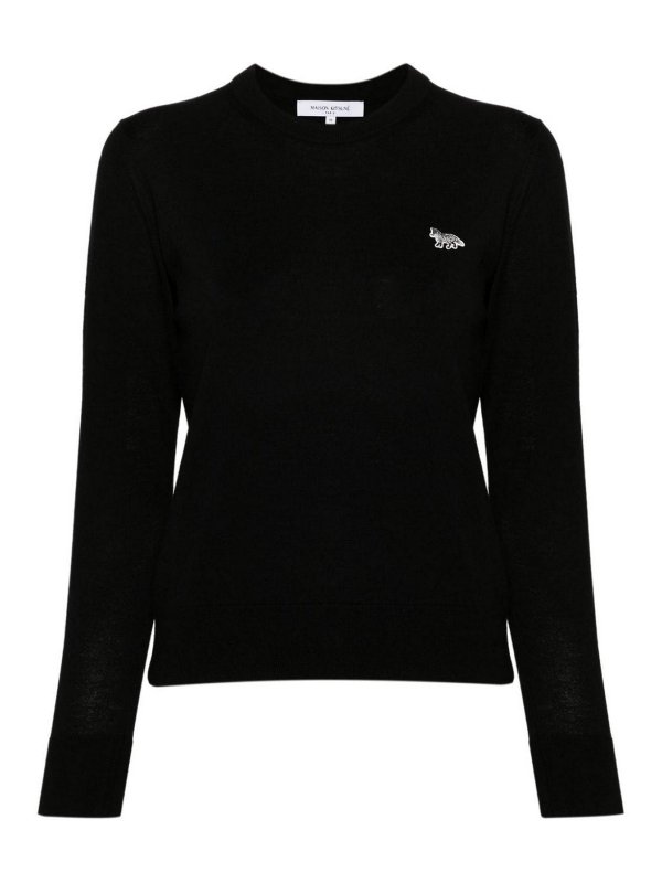 MAISON KITSUNÉ: Pull col rond - Pull Col Rond - Noir