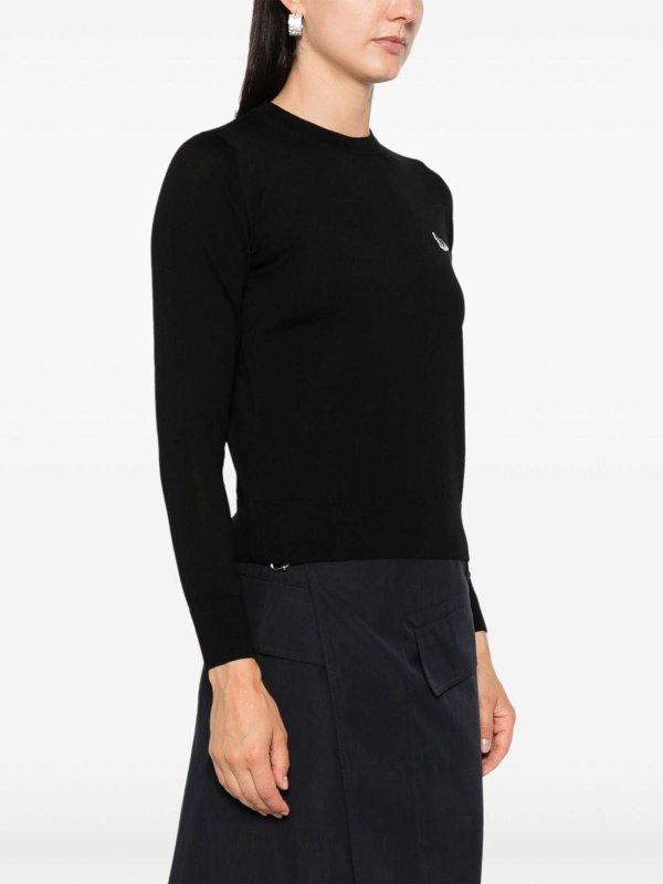 MAISON KITSUNÉ: Pull col rond online - Pull Col Rond - Noir