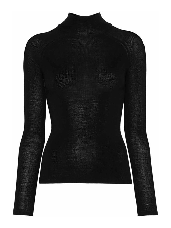 Majestic Filatures: Col roulé & Col polo - Pull Col Roulé - Noir